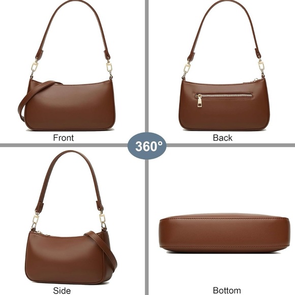 Brown Vegan Leather Purse - Shoulder Bag or Cross Body - Picture 9 of 9